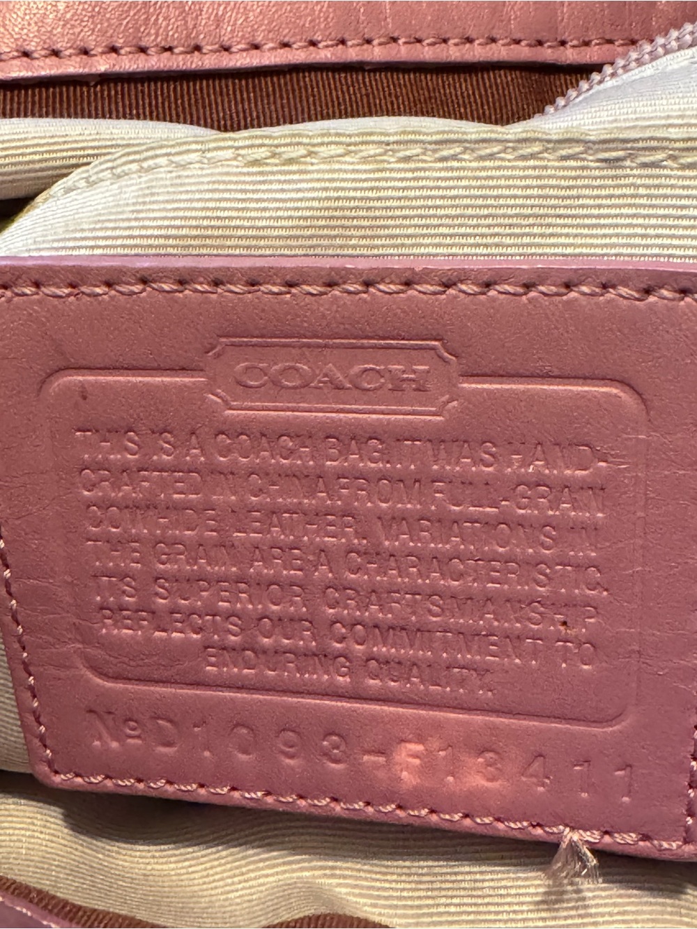Coach Pink Leather Crossbody with Embossed Creed Patch